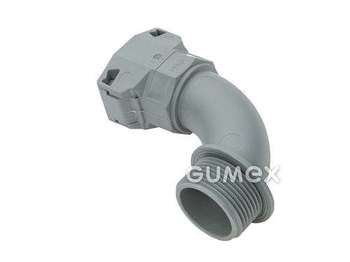 NORDUC A90°-K65-A 185 M, für Rohrschützer 23mm, Außengewinde M25x1,5, IP65, PA6, grou, 